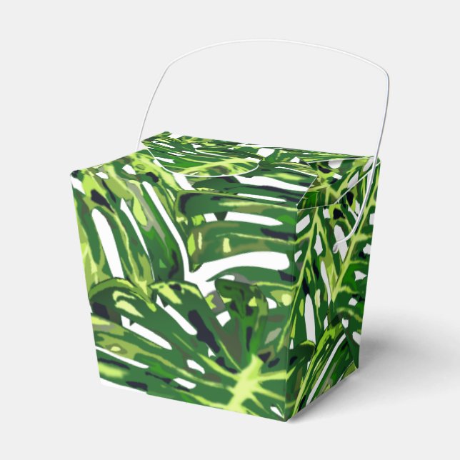 Tropical Monstera Leaves - Favour Box (Front Side)
