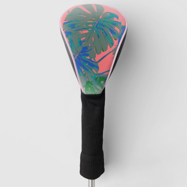 Tropical Monstera Leaves Golf Head Cover (Front)