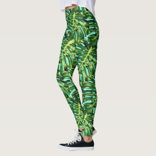 Tropical Monstera Leaves Leggings