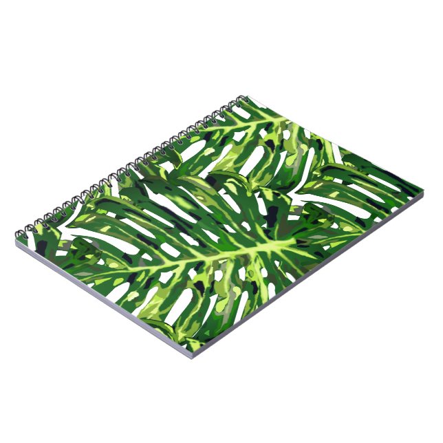 Tropical Monstera Leaves Notebook - Greenery (Left Side)