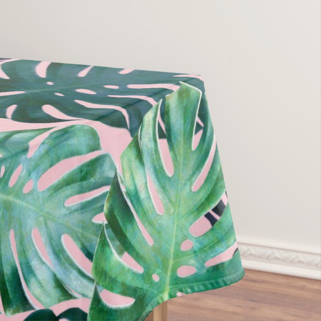 Tropical Monstera Leaves Tablecloth (In Situ)