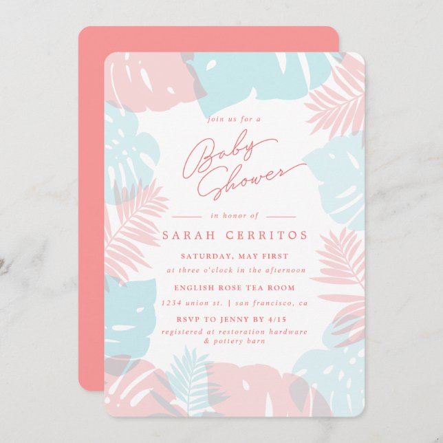 Tropical Monstera Palm | Baby Shower Invite (Front/Back)