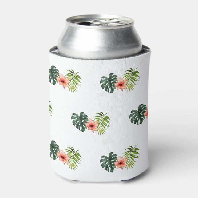 Tropical Monstera Palm Bridal Shower  Can Cooler (Can Front)