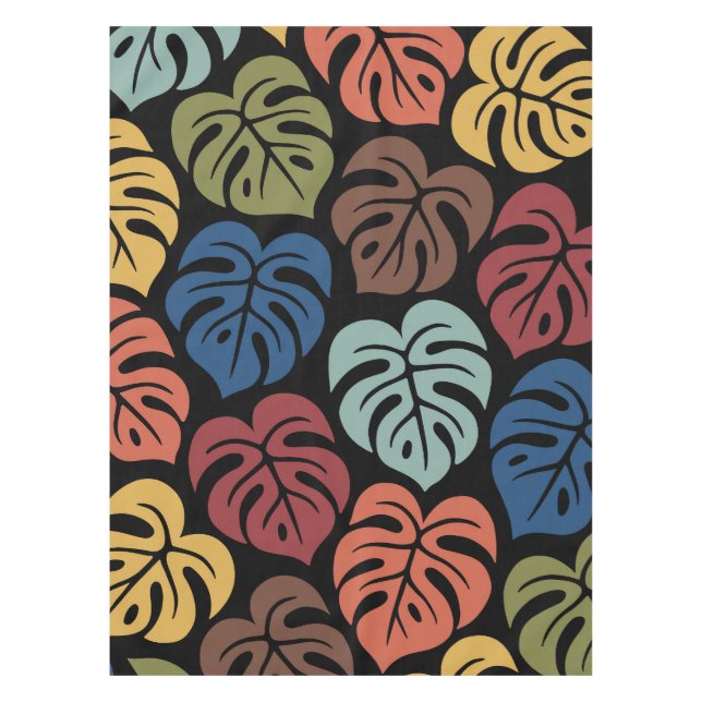 Tropical Monstera Pattern Tablecloth (Front)