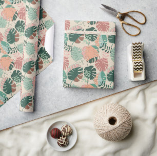 Tropical Monstera Plant Botanical Leaves Wrapping Paper
