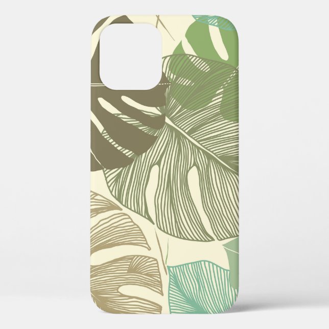 Tropical Monstera Retro Hand-Drawn Pattern Case-Mate iPhone Case (Back)