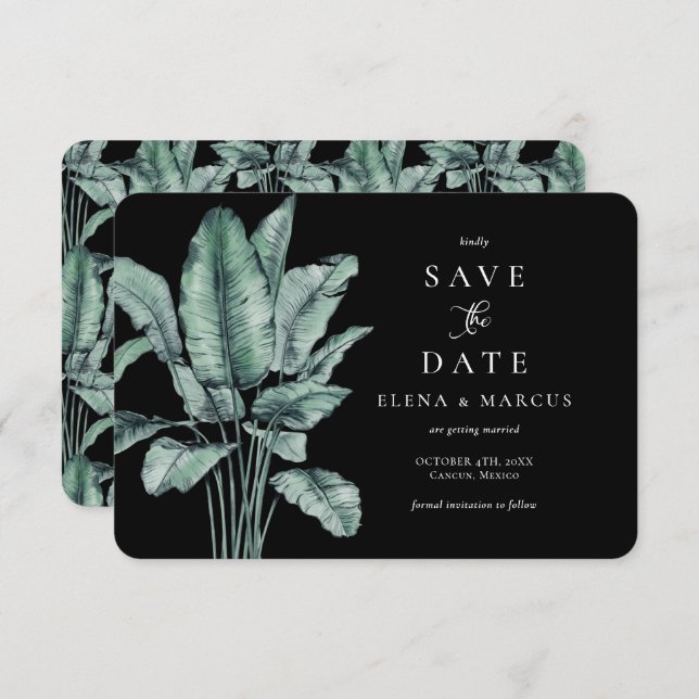 Tropical Monstera Save The Date (Front/Back)