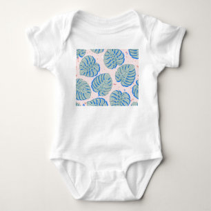 Tropical Monstera: Terrazzo Vintage Pattern Baby Bodysuit