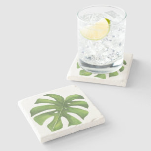Tropical Monstera Watercolor Coaster
