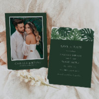 Tropical Monstera Wedding Save the Date