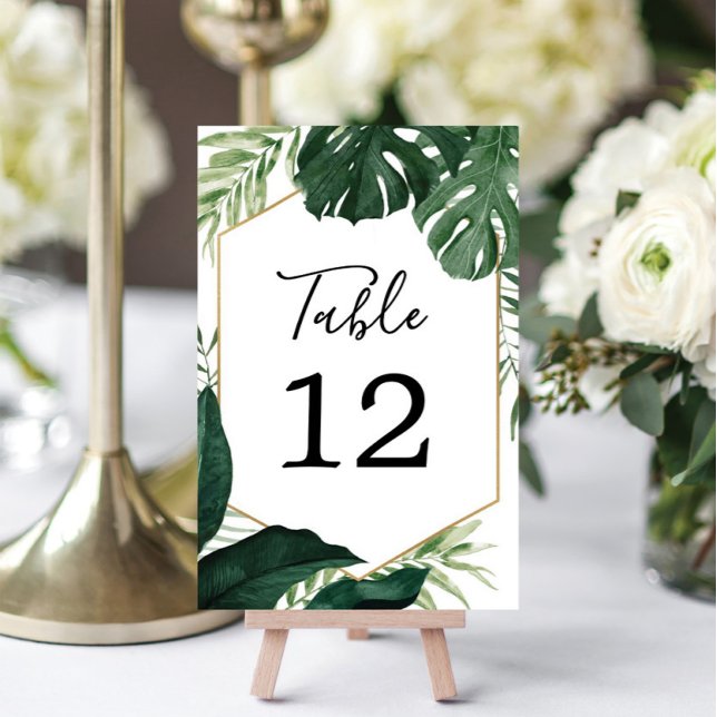 Tropical Monstera Wedding Table Numbers (Creator Uploaded)