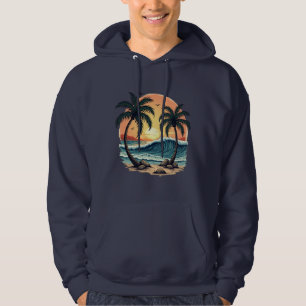 Tropical Monterey Beach Tattoo Art  Design Hoodie
