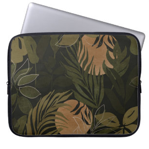 Tropical Moon Palm: Night Seamless Pattern Laptop Sleeve