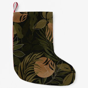 Tropical Moon Palm: Night Seamless Pattern Small Christmas Stocking