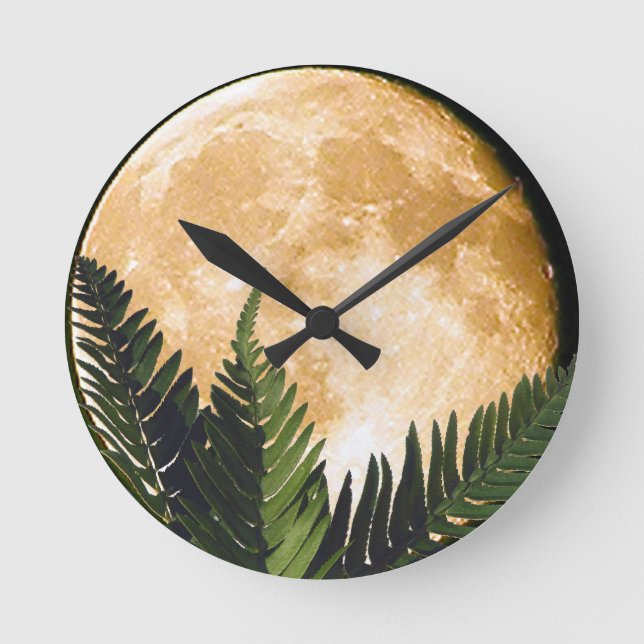 Tropical Moon Round Clock (Front)