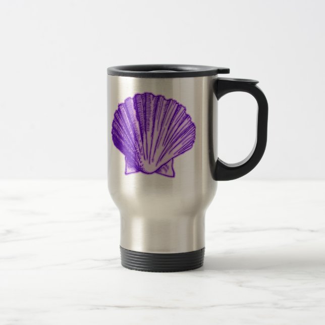 Tropical Moonlight Purple Sea Shell Mug (Right)