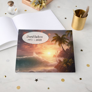 Tropical Morning Sunrise for Memorial Service Guest Book