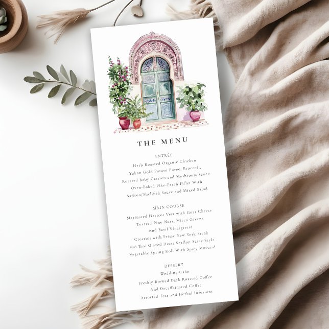 Tropical Moroccan Doorway Wedding Menu Card (Creator Uploaded)