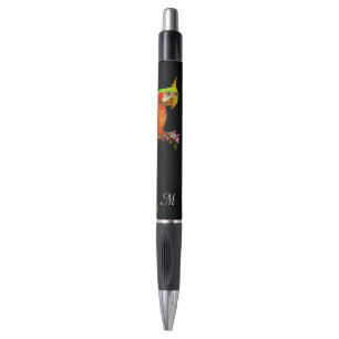 Tropical Multicolored Macaw Bird & Monogram Pen