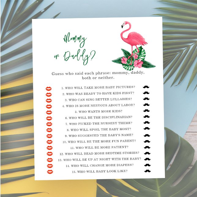 Tropical - mummy or daddy baby shower game (Creator Uploaded)