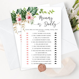Tropical Mummy or daddy baby shower game