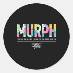 Tropical Murph Memorial Day Workout Wod Military G Classic Round Sticker
