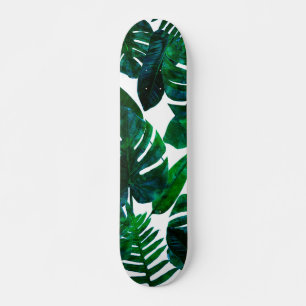 Tropical Nature Monstera Watercolor Painting, Bota Skateboard