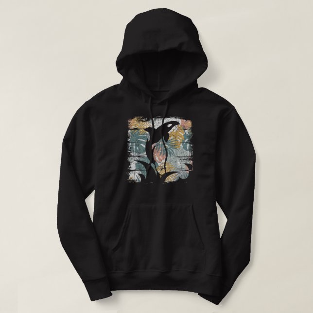 Tropical Nature Pattern Exotic Summer Vacation Wha Hoodie (Design Front)