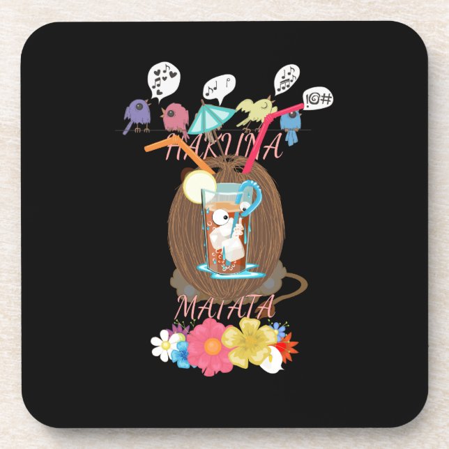 Tropical Nature's Bounty" Coconut Lemonade Art Coaster (Front)