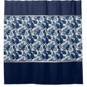 Tropical Navy Shower Curtain