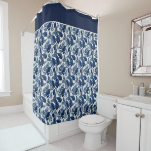 Tropical Navy Shower Curtain
