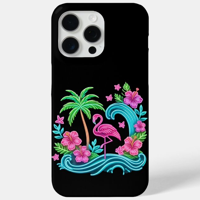 Tropical Neon Flamingo Case-Mate iPhone Case (Back)