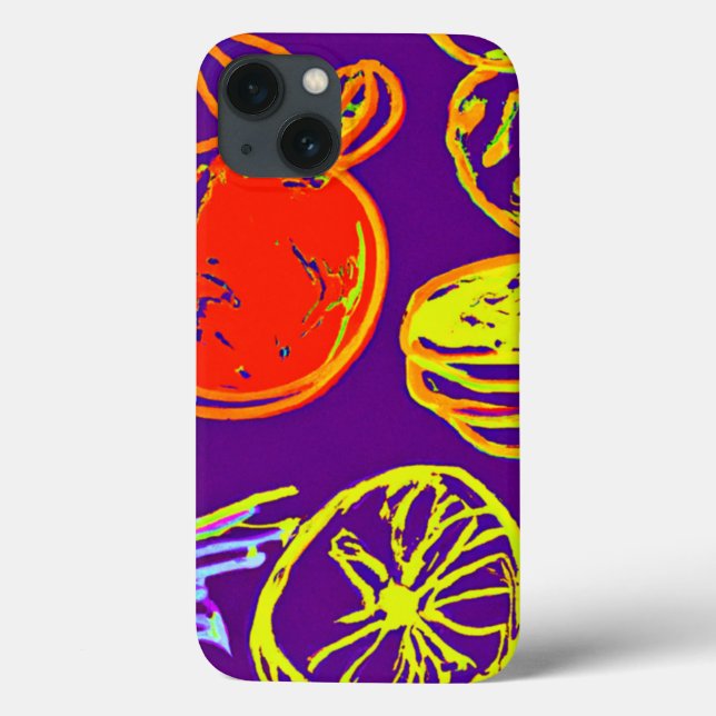 Tropical Neon Fruits Patterns Case-Mate iPhone Case (Back)