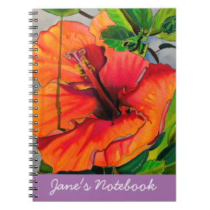 Tropical Neon Hibiscus flower Notebook