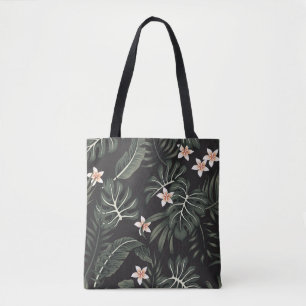 Tropical Night Flora: Exotic Vintage. Tote Bag
