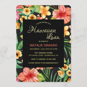 Tropical Night Hawaiian Luau Invitation