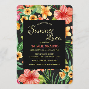 Tropical Night Luau Invitation