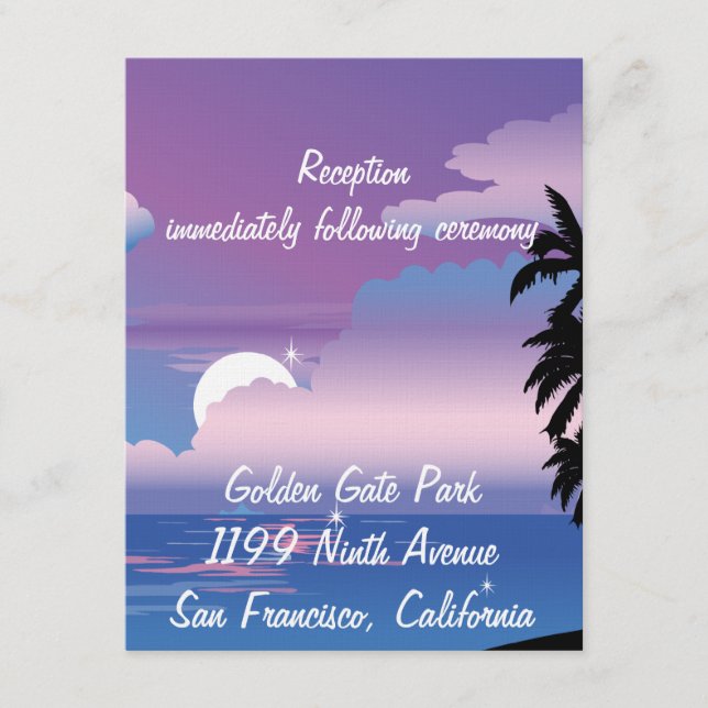 Tropical Night Reception Insert Card (Front)