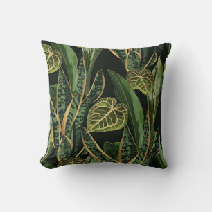 Tropical night vintage illustration cushion
