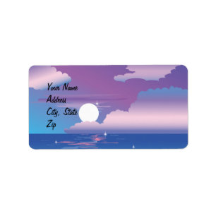 Tropical Night  Wedding  Avery Label