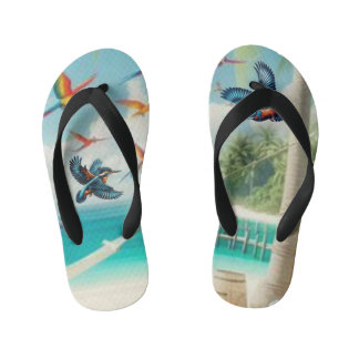 "Tropical Oasis: Exotic Flip Flops" Kid's Jandals