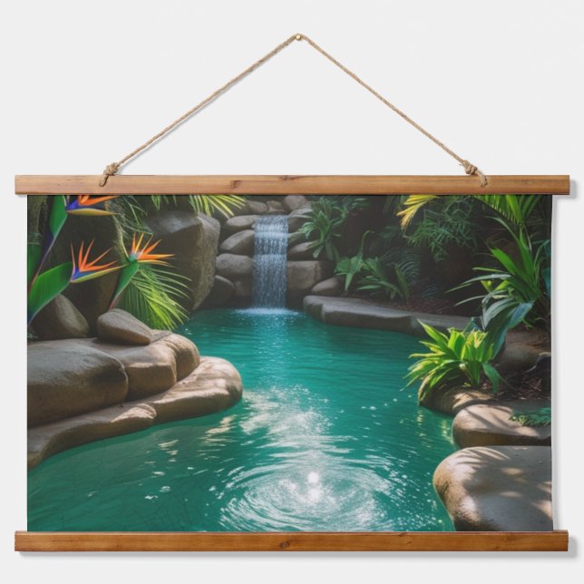 tropical oasis  hanging tapestry (Front)