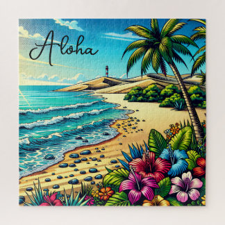 Tropical Ocean Aloha Vacation Jigsaw Puzzle