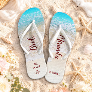 Tropical Ocean Beach Bridal Shower and Wedding Jandals