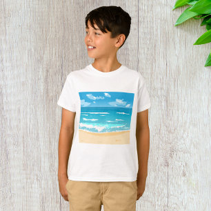 Tropical Ocean Beach Scene Coastal Landscape  T-Shirt