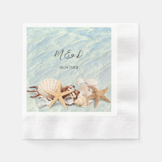 Tropical Ocean Beach Seashell Wedding Napkins