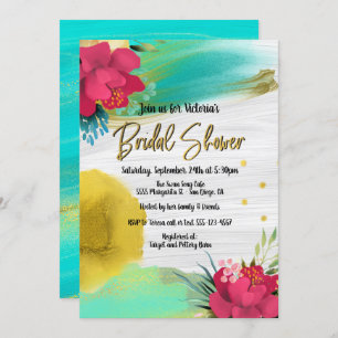 Tropical Ocean Breeze Bridal Shower Invitation