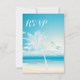 TROPICAL OCEAN DREAMS RSVP Wedding Card
