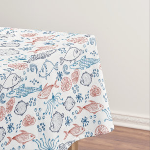 Tropical Ocean Fun Fish Underwater  Tablecloth