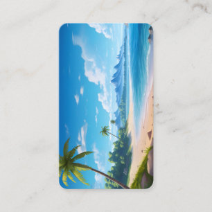 Tropical Ocean Island Sandy Beach Shore  Business Card